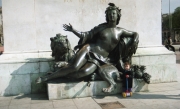 Statue and small child