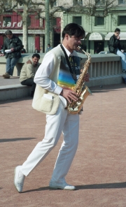 Saxophone busker