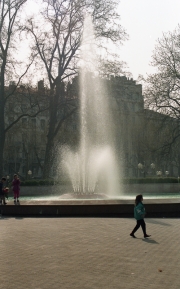 Backlit fountain