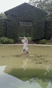 Pond and statue