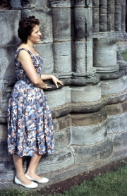 Barbara Green at Whitby Abbey