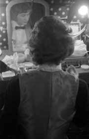 Greta in the dressing room at the Masque Theatre