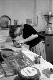 Greta cleaning the teapot