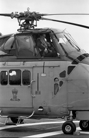 Duke of Edinburgh in the helicopter