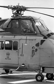 Duke of Edinburgh in the helicopter
