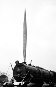 Skylon and steam locomotive
