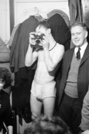 Dick taking a photo in his underpants, and Robinson