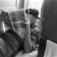 Ron reading comic