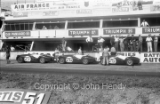 Triumphs - #25 Triumph TR 3S (Peter Jopp and Dickie Stoop), #26 Triumph TR 3S (Peter Bolton and Michael Rotschild), #27 Triumph TR3 S (Ninian Sanderson and Claude Dubois)