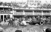 Before the start - in front of the Panhard pits, with the fire vehicle in the foreground