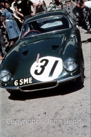Scrutineering - #31 Lotus Elite - Coventry Climax FPF (Innes Ireland and Sir John Whitmore). Didn&apos;t start the race.