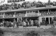 General view of the pits before the race, in front of the Fiat Abarth and Panhard pits