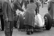 F1 Mercedes being wheeled along