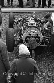 Formula 1 - Lola chassis probably #14 Lola Mk 4 - Climax V8) in the paddock