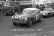 GT cars - #31 MG-B 1790cc (Alan Hutcheson) in the paddock
