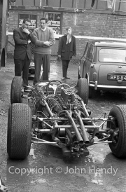 Formula 1 - Stripped down #9 Cooper T73 Climax (Bruce McLaren) and #10 F1 Cooper T66 Climax (Phil Hill)