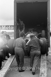 F1 Ferrari being taken out of the transporter