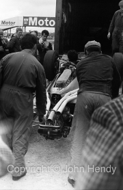 F1 Ferrari being taken out of the transporter
