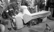 F1 car being wheeled out