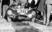 #38 D-Type Jaguar, 3442cc RRW21 (Mike Head). Probably an ex Le Mans or Reims car (extra headlamp). Was parked next to OKV1.