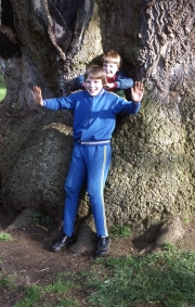 David and Simon in the Delapre tree