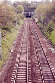 Train line and tunnel