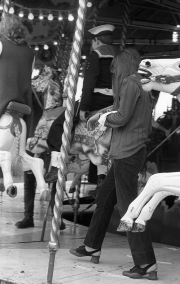 David, Greta and Simon on the carousel