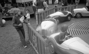 David eating candy floss, Simon on a ride