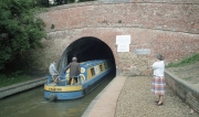 Barge entering Braunston Tunnel