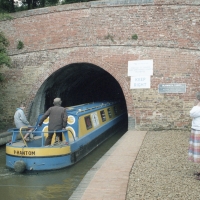 Barge entering Braunston Tunnel