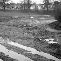 Drained bottom lake