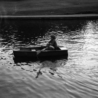 David rowing on the top lake