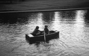 David and Simon rowing on the top lake