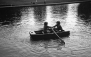 David and Simon rowing on the top lake