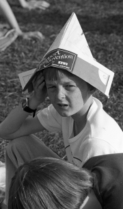 Simon in a paper hat