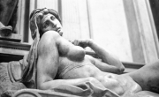 Reclining nude statue
