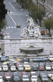 Fountain in Piazza Del Popolo from Pincian Hill