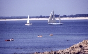 Yachts in harbour entrance, towards Ile Tudy