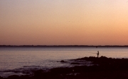 Lone fisherman, evening