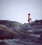 Child on rocks