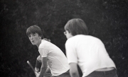 Simon playing cricket