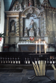Guimiliau church interior and altar