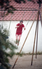 Simon on a swing