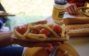 Large open sandwich