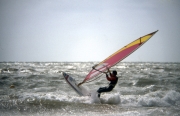 Windsurfer in rough sea