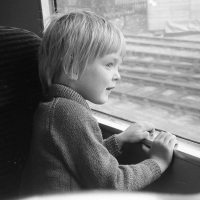 Simon on the train