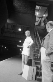 Young lady at the underground station