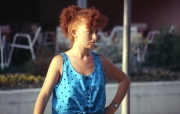 Redhead in blue top
