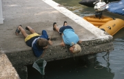 Children on the jetty