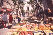 Fruit and vegetable stalls, Place de la Liberte